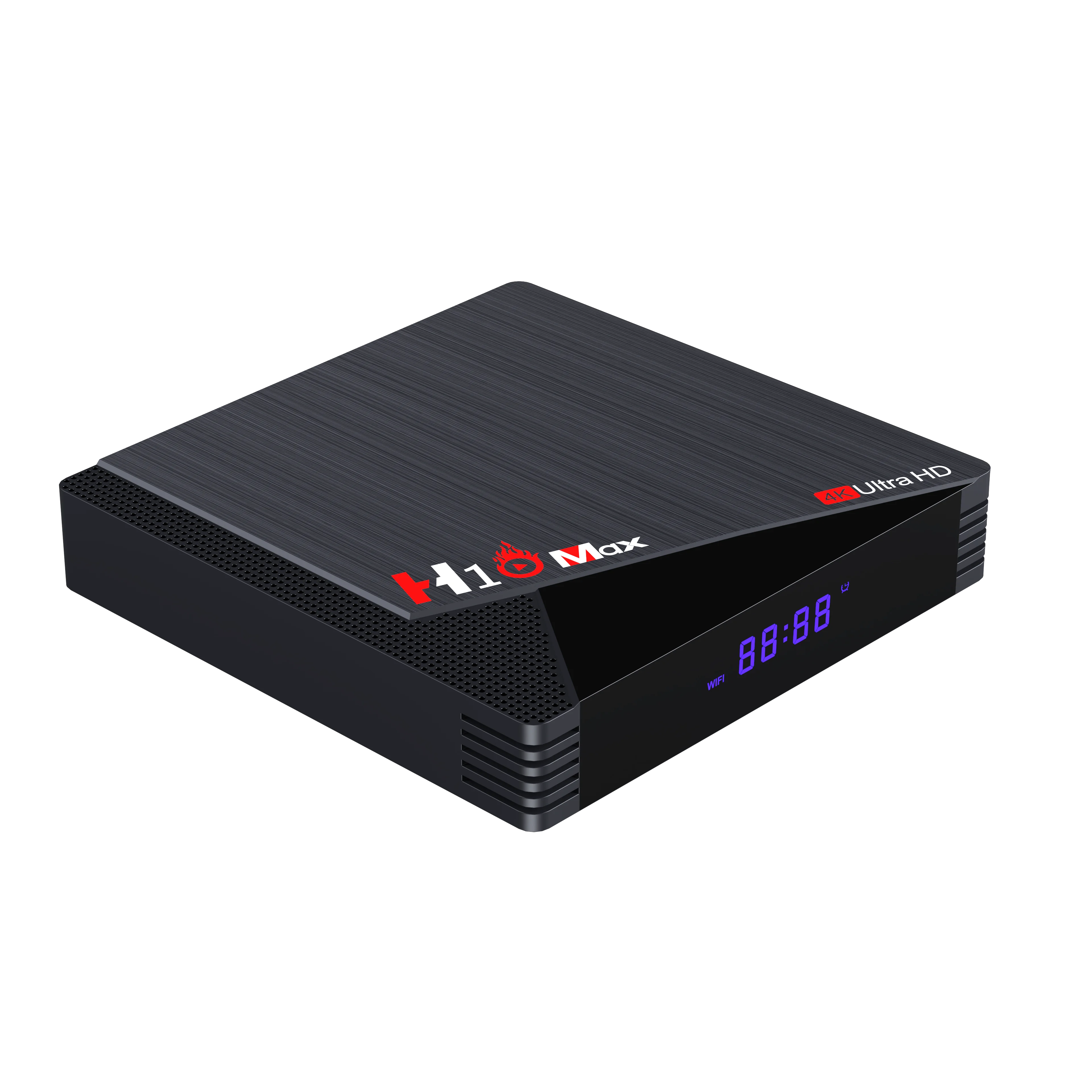 

New H10 Max TV BOX Android 11 Amlogic S905 4K G31 MP2 DC Input 5V/2A Support Multi Languages, Black