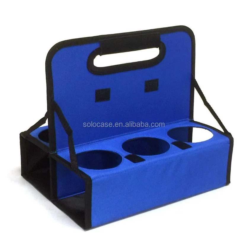 Outdoor Portable Travel Folding Coffee Cup Holder Tote Bag 