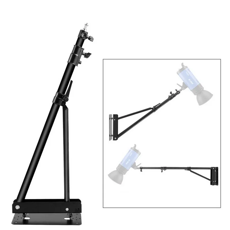 

180mm Wall Camera Mount with Triangle Base Adjustable Boom Arm for Photography Studio Video Flash Ring Light Softbox