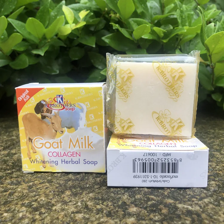 

Thailand jam soap 60g goat milk handmade soap gluta+collagen whitening nourishing body wash bath soap face wash hand wash