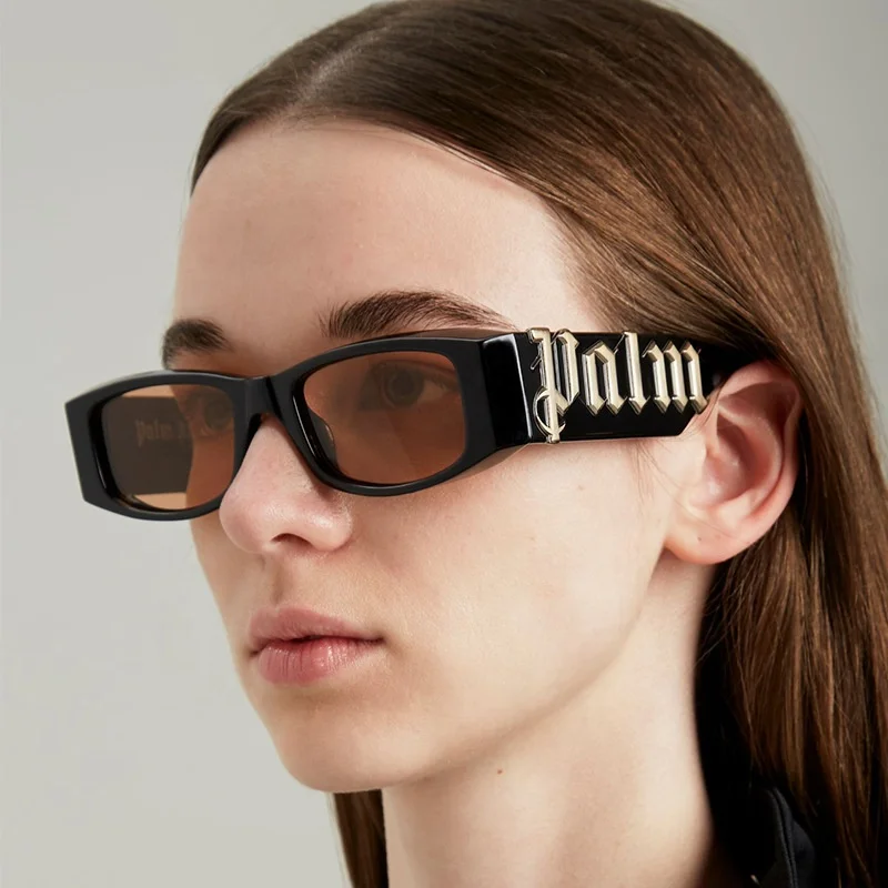 

HW5326 New personality Hot Selling small square frame fashion letter sun glasses for women shades Hip-hop men sunglasses 2022, Customized color shades