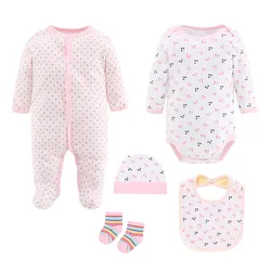 Cute Baby Rompers 100% Cotton Clothes Sets 5 pcs N