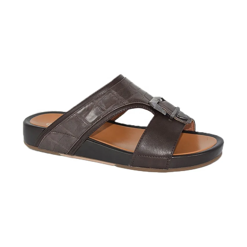 

Hot Products Wholesale Outdoor Stylish Custom New Style Men Pu Slipper Eva, Brown