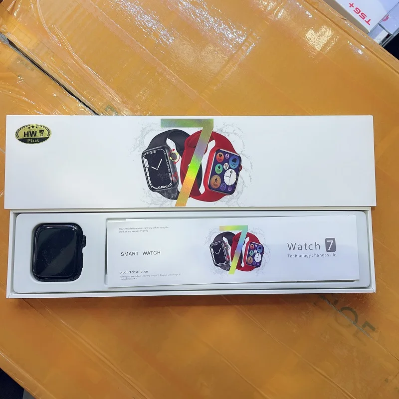 

HW7plus Custom Dial Bt Call Reloj Inteligente Wireless Charging Hw 22 Smartwatch Series 6 7 Iwo Smart Watch, Black, silver, pink, red, blue, green