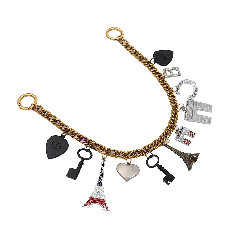 

Retro Hardware Decoration Portable Short Chain Tower Pendant Bag Hand Carrying Chain