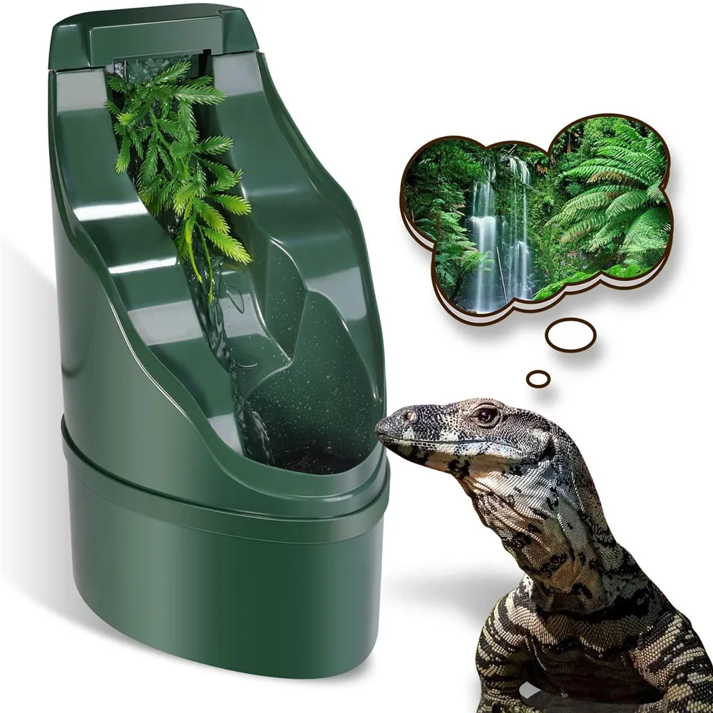 

Newest Reptile Water Dispenser Drinking Water Dripper Bowl for Amphibians Insects Bearded Dragon