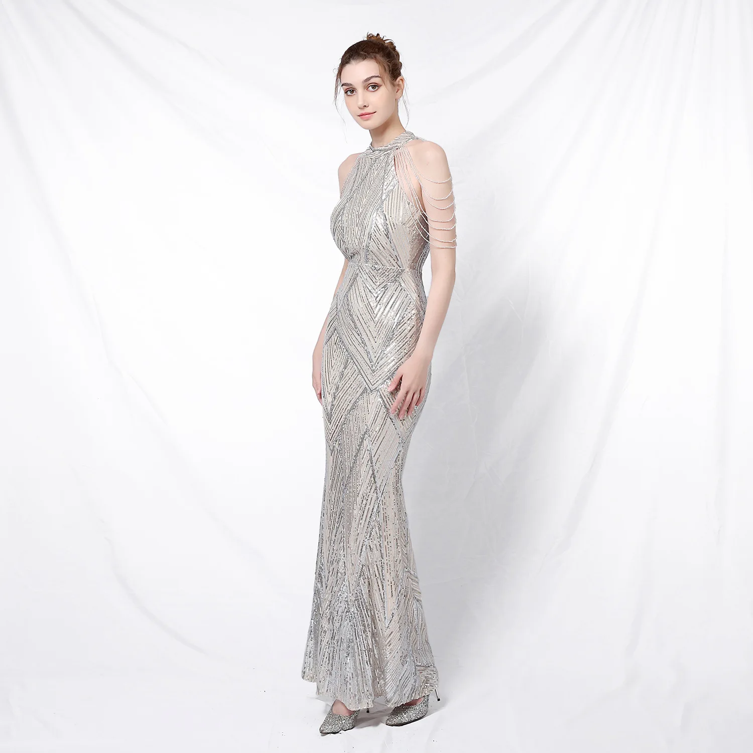 

Package hip elegant maxi dress ladies party dinner wedding gowns for women evening dresses