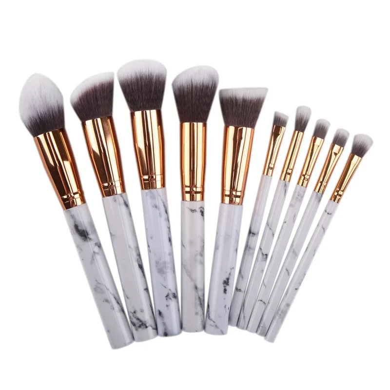 

Flat Makeup Brush 10 Pieces Custom Logo Makeup Brush Set Box