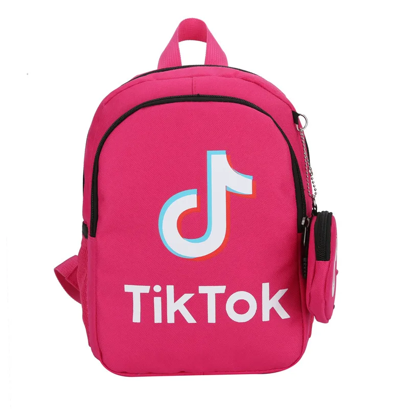 

Hot Selling Tik Tok Bag Trend Kids Backpack School Bags, Red/pink/black/purple/rose red/wine red