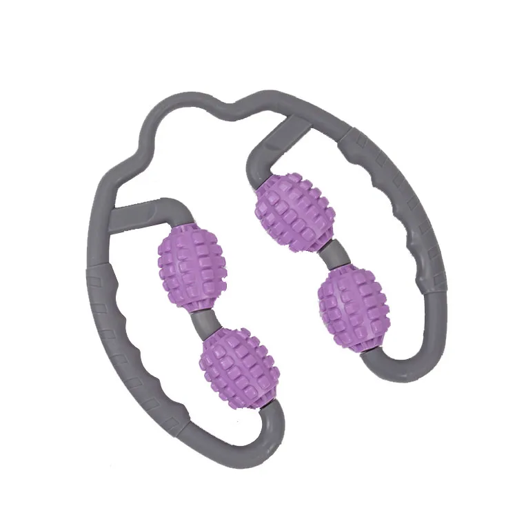 

Round Circle Yoga Massager Arm Muscle Relaxer Hand Body Massage Stick, Pink,purple