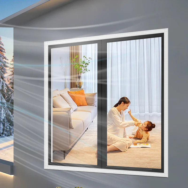 Winter Warm Insulation Film Curtains PVC Material Windproof and Airtight DIY Sealing Windows Household Antifreeze Curtains