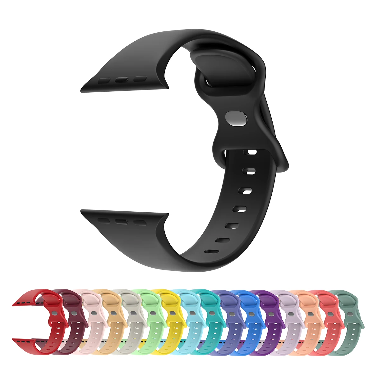 

Manufacture Wholesale Wrist Elastic Silicone Watch Band for Apple Series 7 41mm 45mm