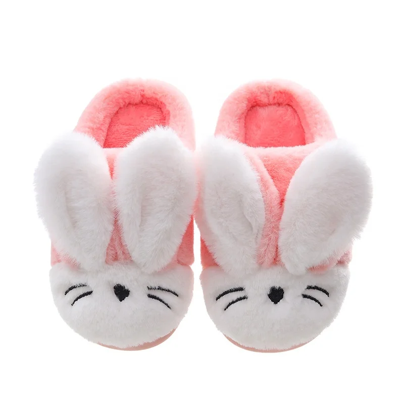 

winter children kids cute rabbit warm fur indoor home fluffy slipper