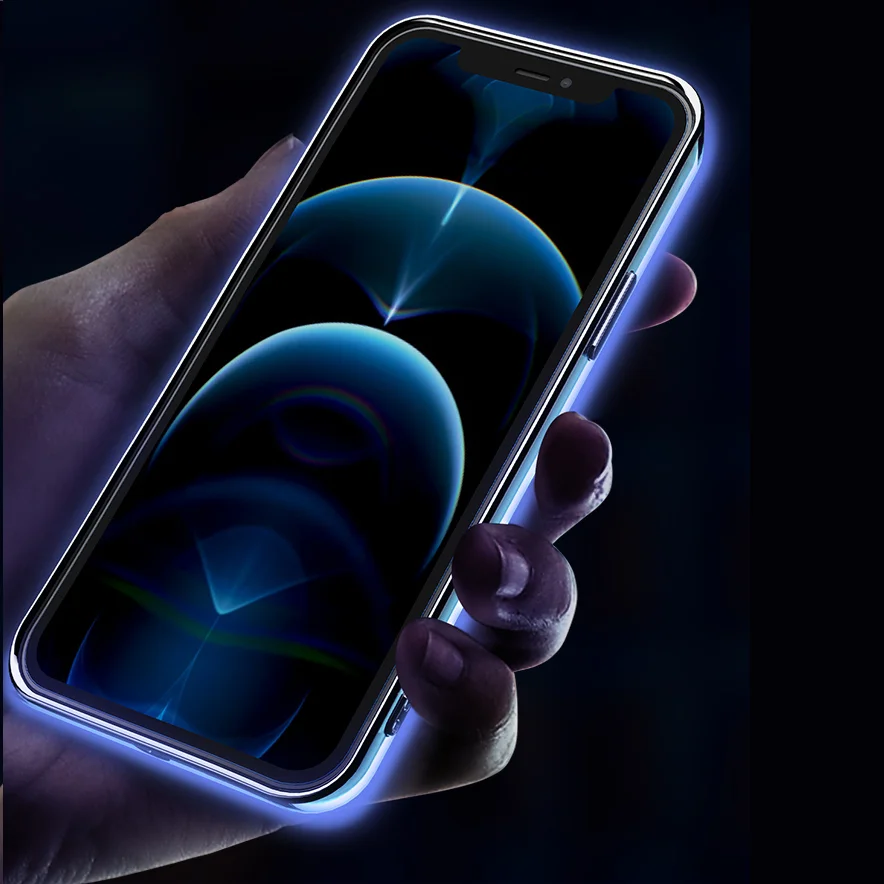 

Wholesale Custom Magnetic LED RGB Light Luxury Mobile Phone Case For Iphone 12, Official original color, blue, green, black, white, red