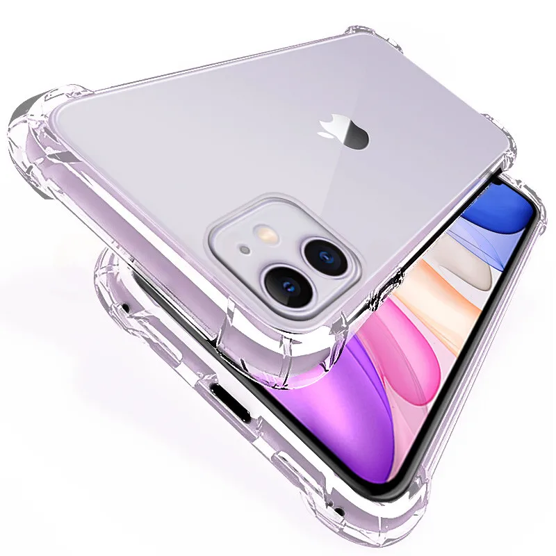 

Luxury Shockproof Silicone Phone Case For iPhone 11 Pro X XR XS MAX 6 6s 7 8 Plus Case Covers Transparent Protection Back Cover