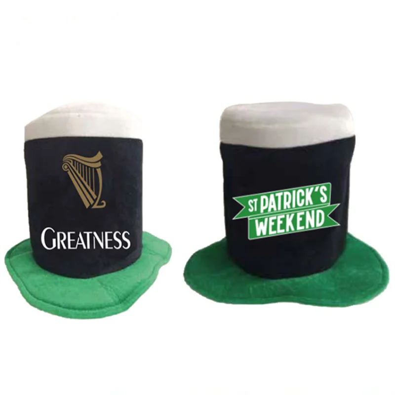St Patricks Day Decoration Hat Ideas Guinness Fun Hat Green Shamrock Leprechaun Hat For Adult 