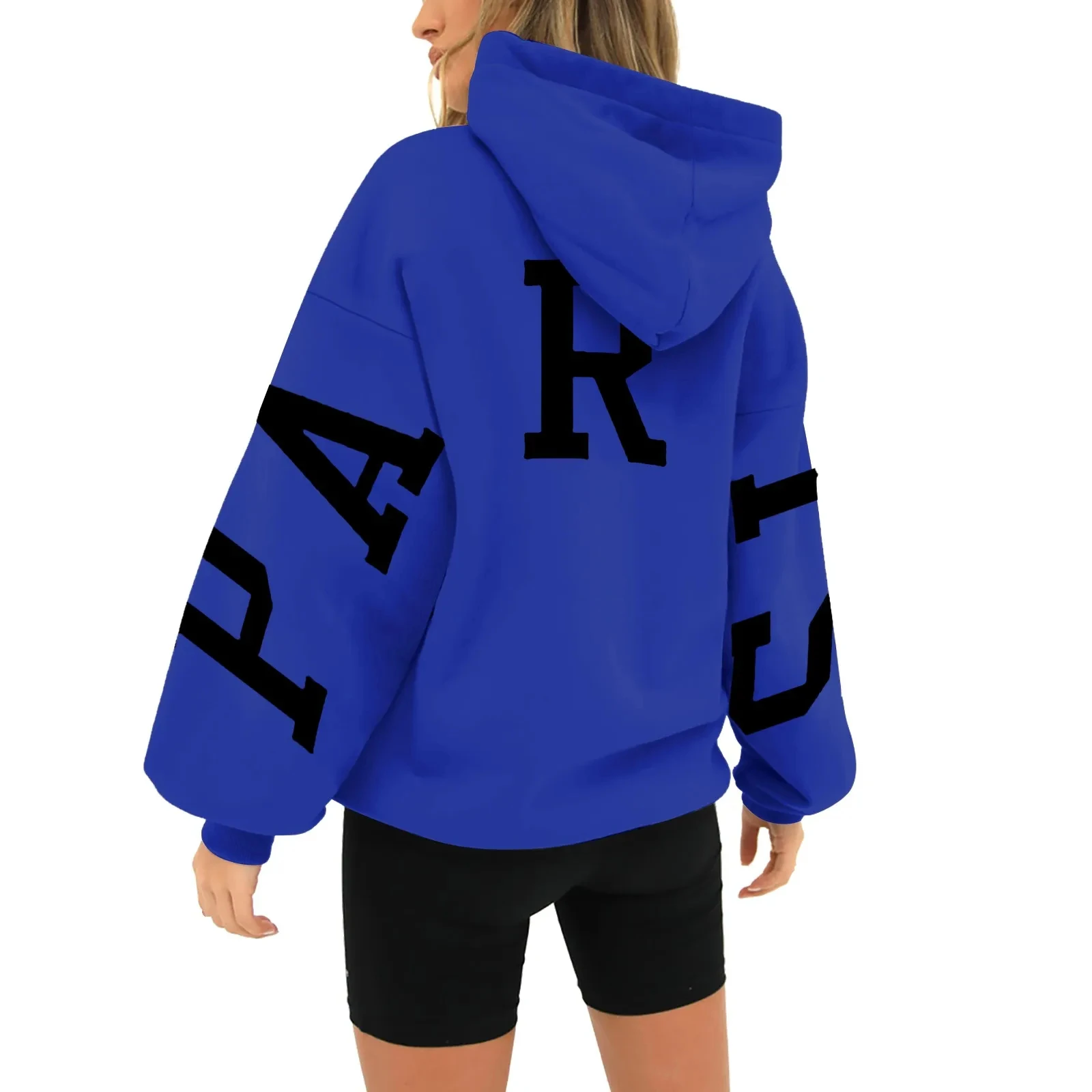High Quality Long Sleeve Oversized Hoodies Women Fashion Streetwear Custom Letter Printed Drop Shoulder Pullover Hoodie Women