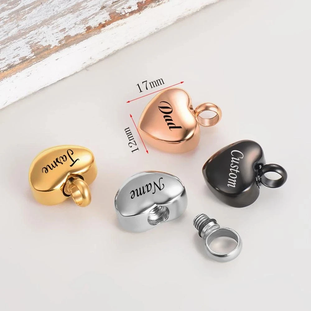 

Stainless Steel Blank Sublimation Mini Heart Pendant Cremation Urn Ash Necklace for Engravable Memorial Keepsake Jewelry