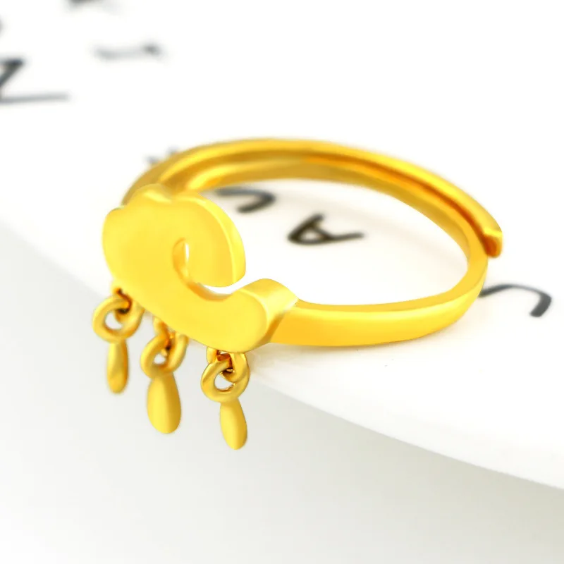 

Dropshipping Exquisite 14K Gold Ring for Women's Wedding Engagement Adjustable Romantic Bride Fine Jewelry Female New Year Gifts