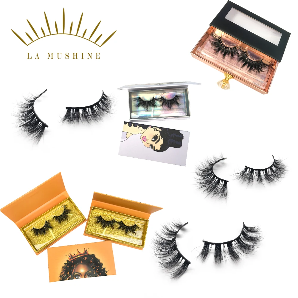 

Wholesale private label eye lashes 3d mink 25mm false strip eyelashes with customized packaging own brand box, Natural color