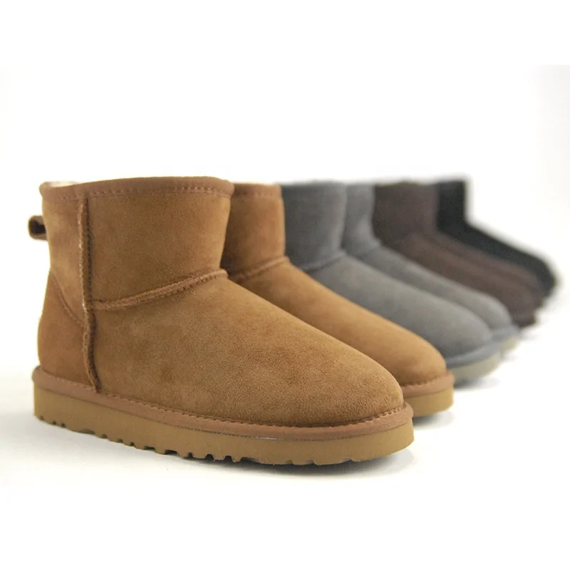 

Wholesale Fashion customized logo Basic Style Ankle for Australia sheepskin double faces Snow boots with real wool lining