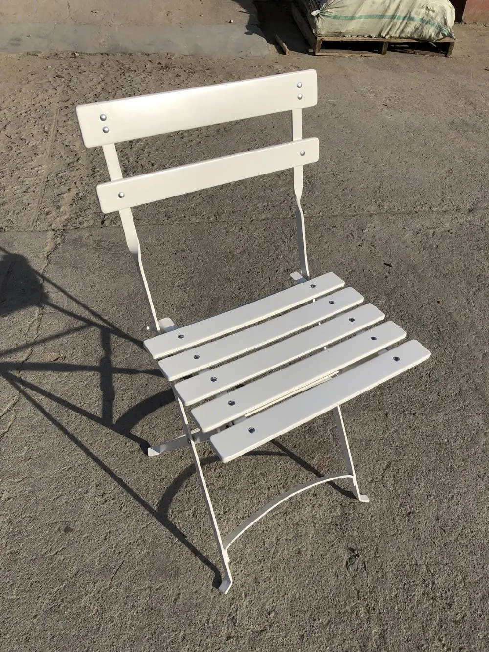 Garden Furniture Outdoor Folding Metal Bistro Chair With Solid Slatted Wood Buy Garden