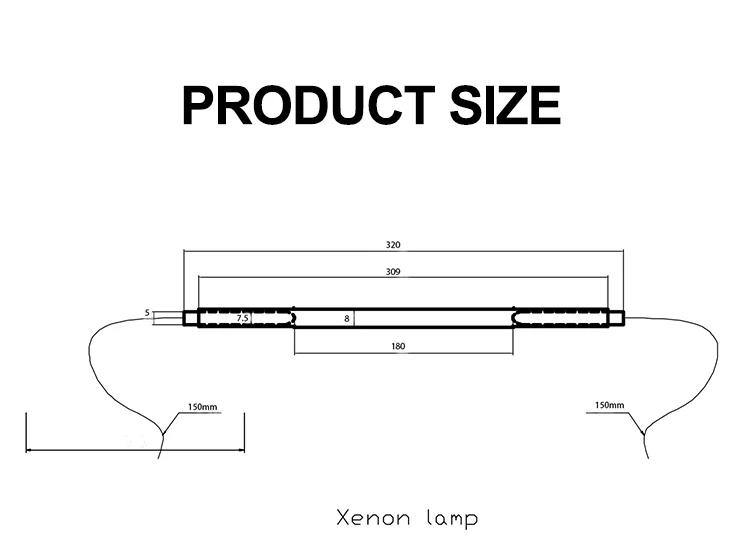 China made Ipl laser xenon lamp 220v xenon flash lamp with cable