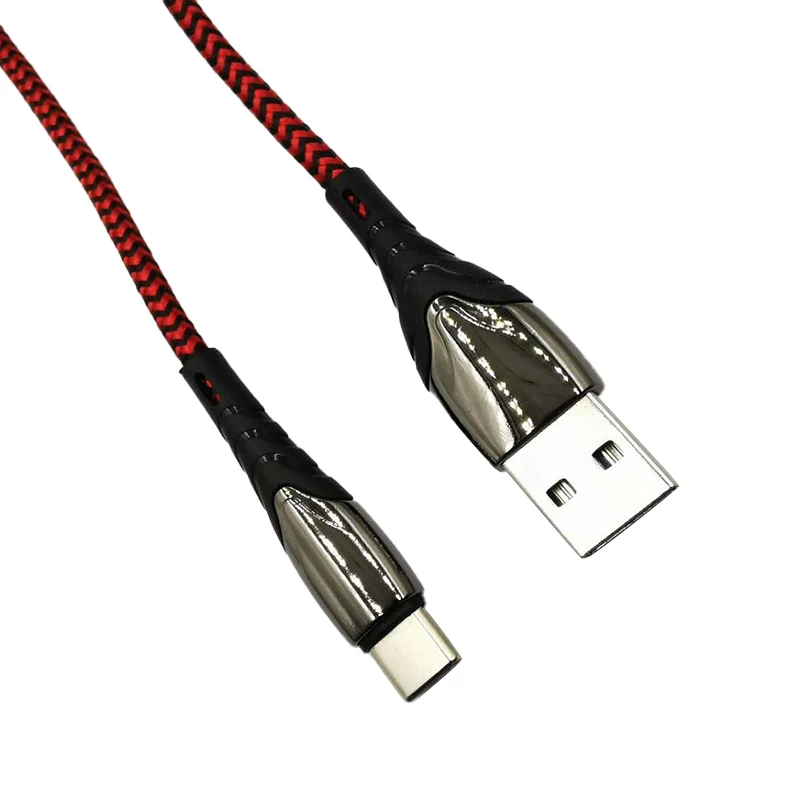 

2.4A Fast Mobile Phone Charging Cable 1M Zinc Alloy Shell For iPhone/TYPE-C/HUAWEI, Black/ red/ silver