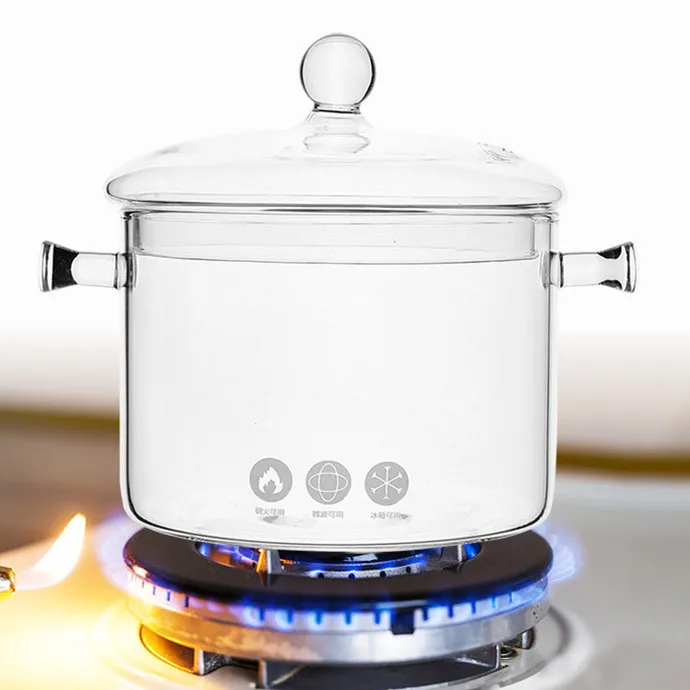 

microwave oven stove fire heating high borosilicate glass cooking soup pots kitchen cooking tools, Transparent