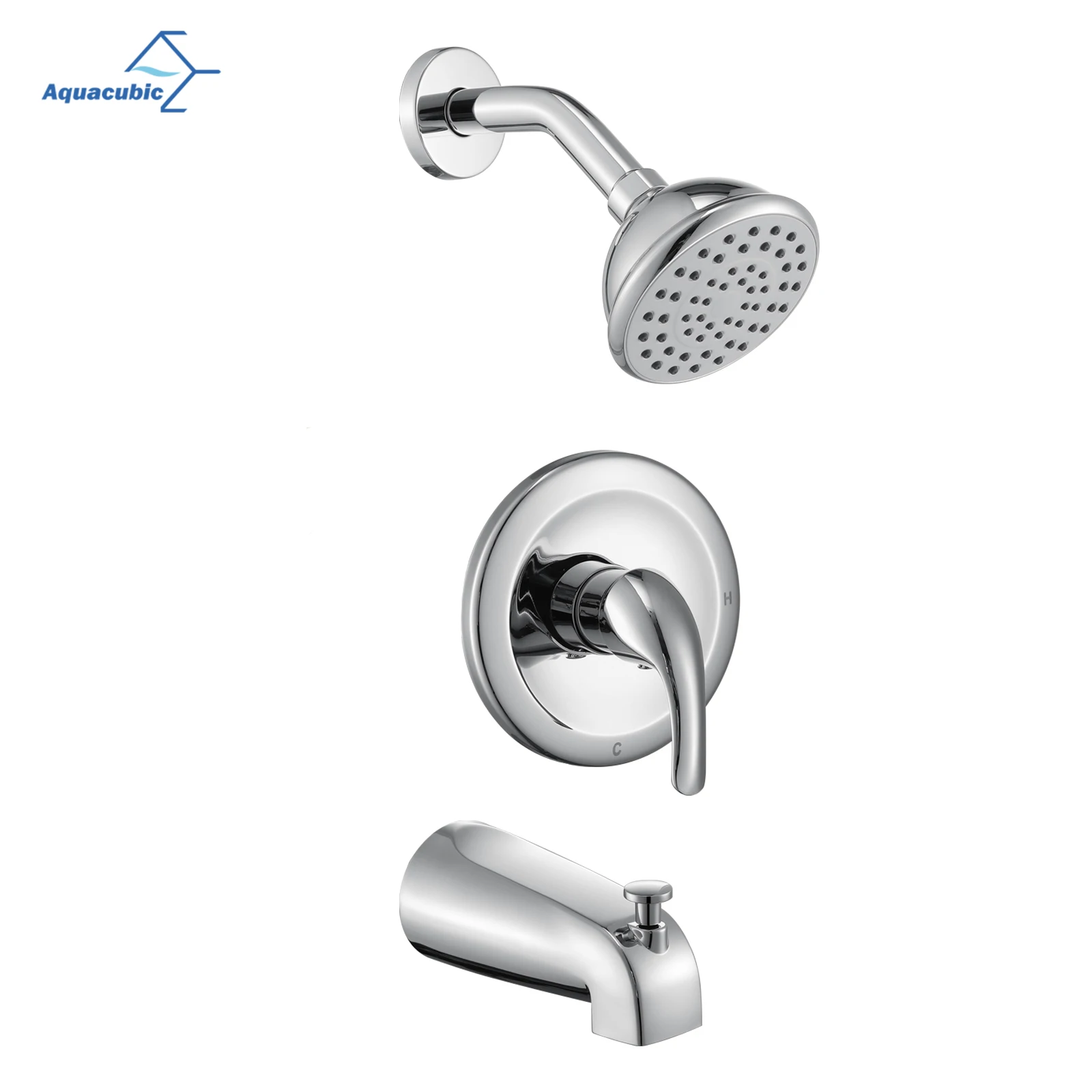 

US inventory shipment Home Chrome Bathroom Concealed Shower Faucet with Pressure Balance Valve and tub spout