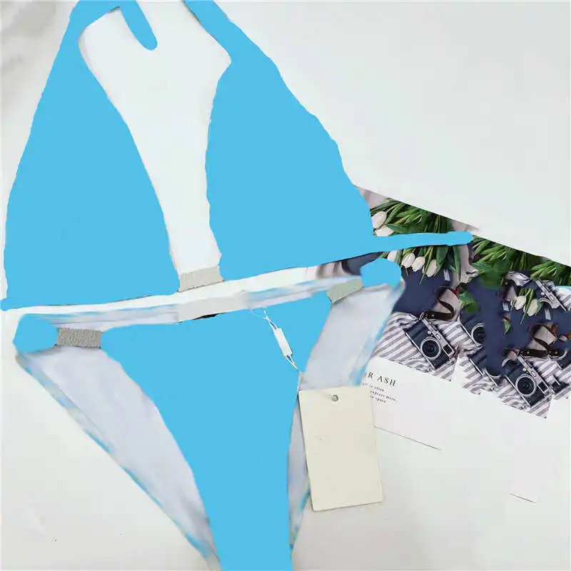 

Designer Letter Print Ladies Swimsuit High Waist Sexy Bikini Bathing Suit for Women