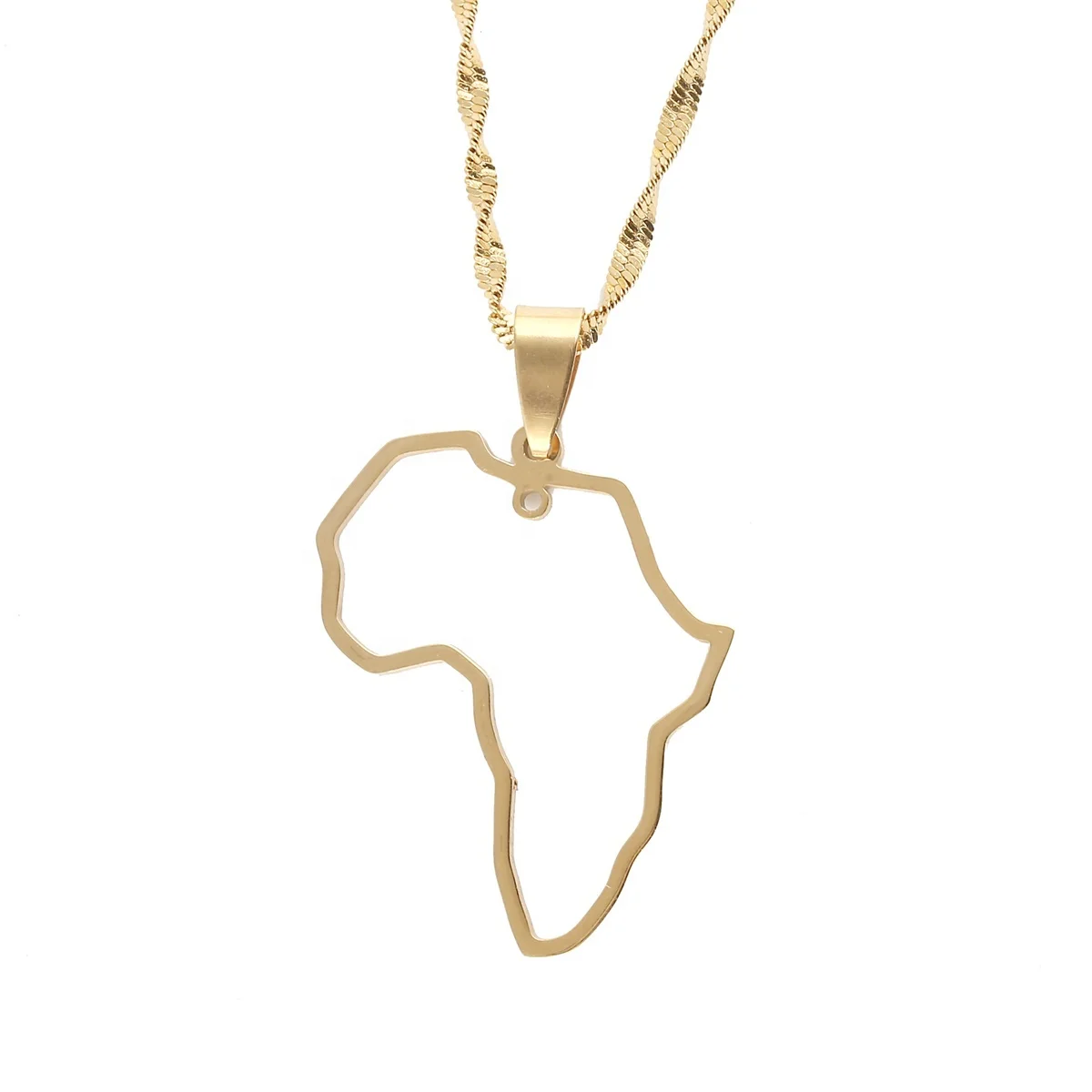 

Stainless Steel African Map Pendant Necklace Fashion Map of Africa Continent Jewelry