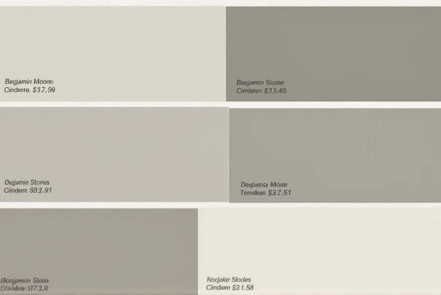 Benjamin Moore Cinnamon Slate color compared with similar warm gray paint colors showing subtle differences in undertones and depth