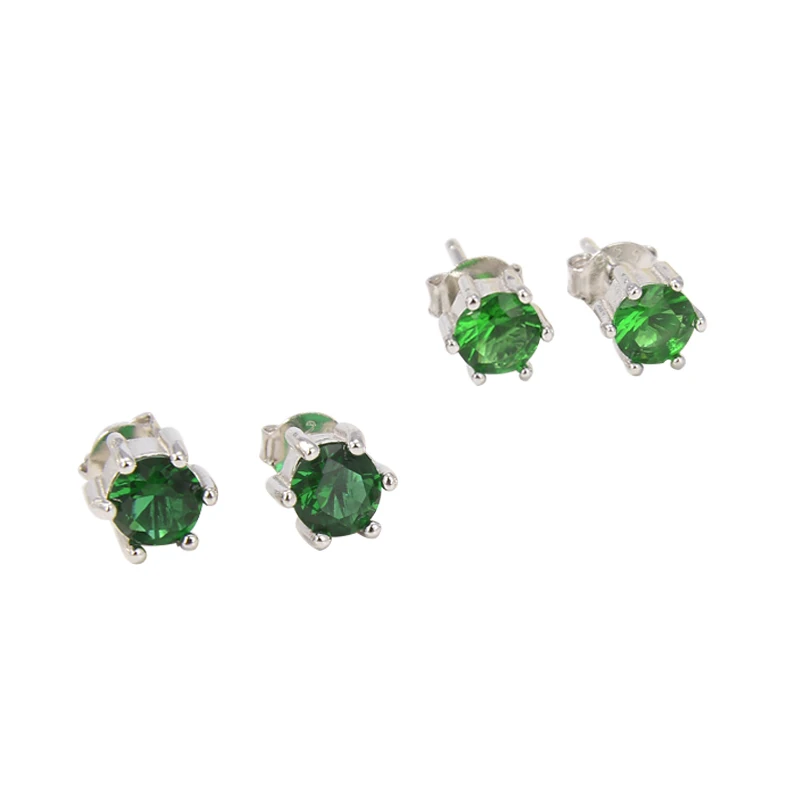 

CZ Silver 925 Single Diamond Stud Earrings For Women Wedding Jewelry