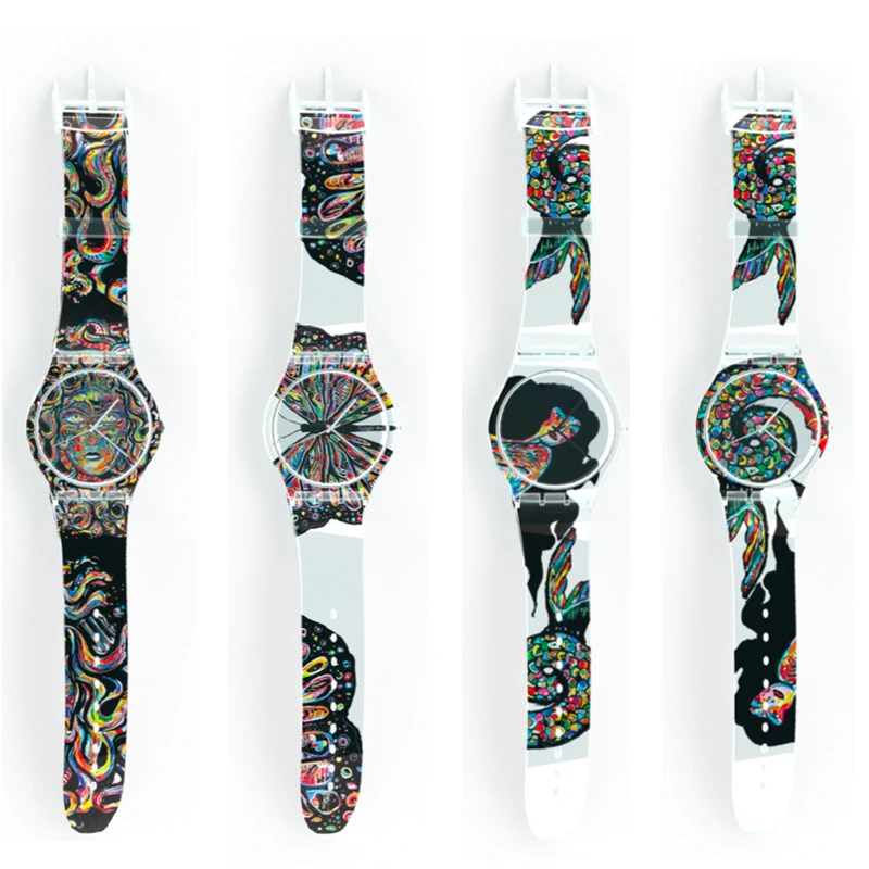 

Patterned Plastic Watches Design Your Own Watch Face Band Customised Printed Watches Unisex