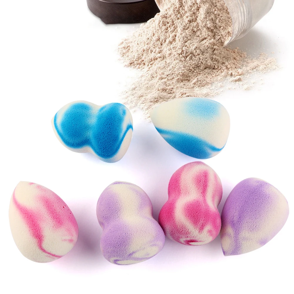 

Beaumaker Face Sponges 6-pcs Double Color Waterdrop Gourd Shape Happy Face Sponge Soaked Beauty EGG