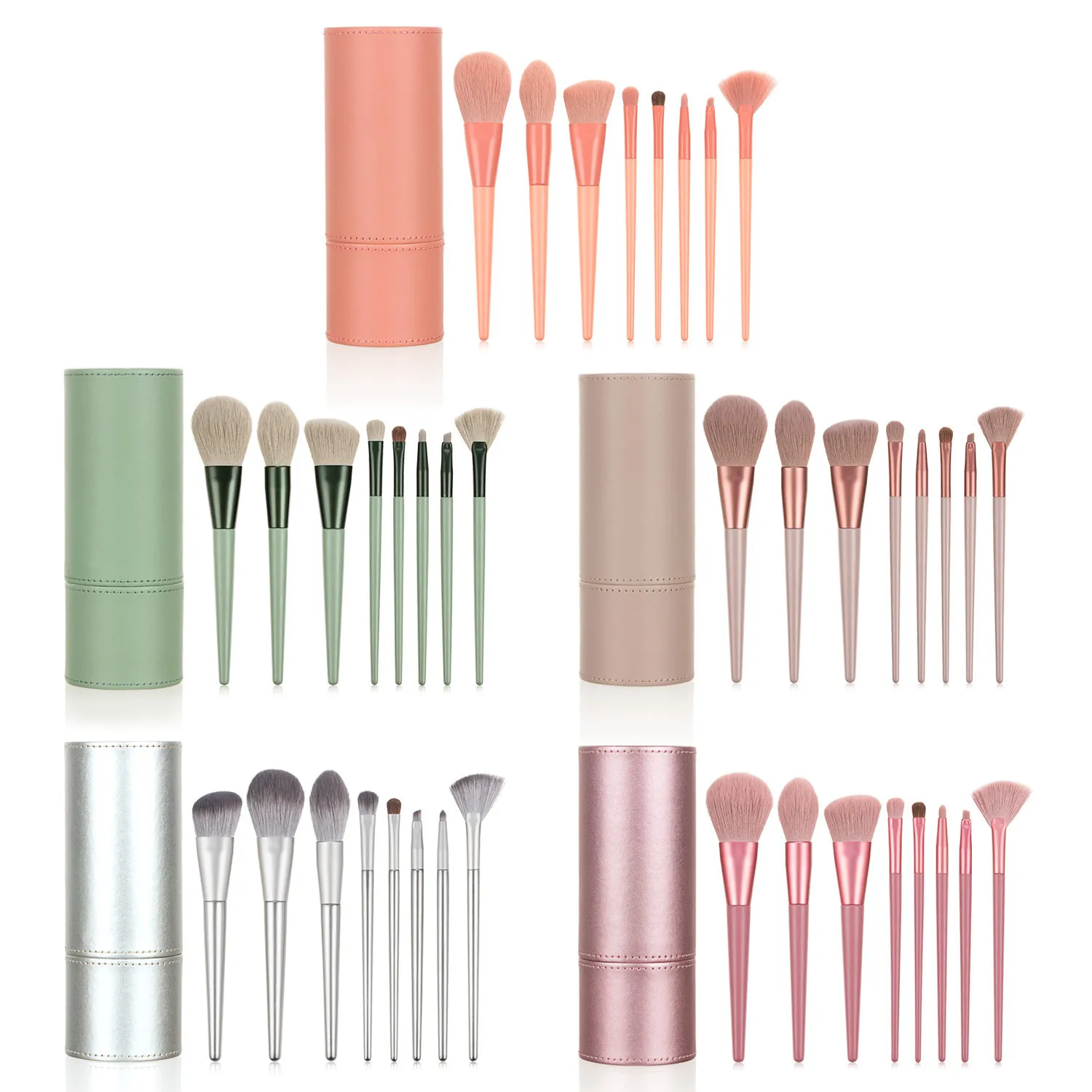 

8 pcs Cosmetic Makeup Brush tools Wholesale Cosmetic Brush set wood handle Cosmetic Brushes with bag for Make Up