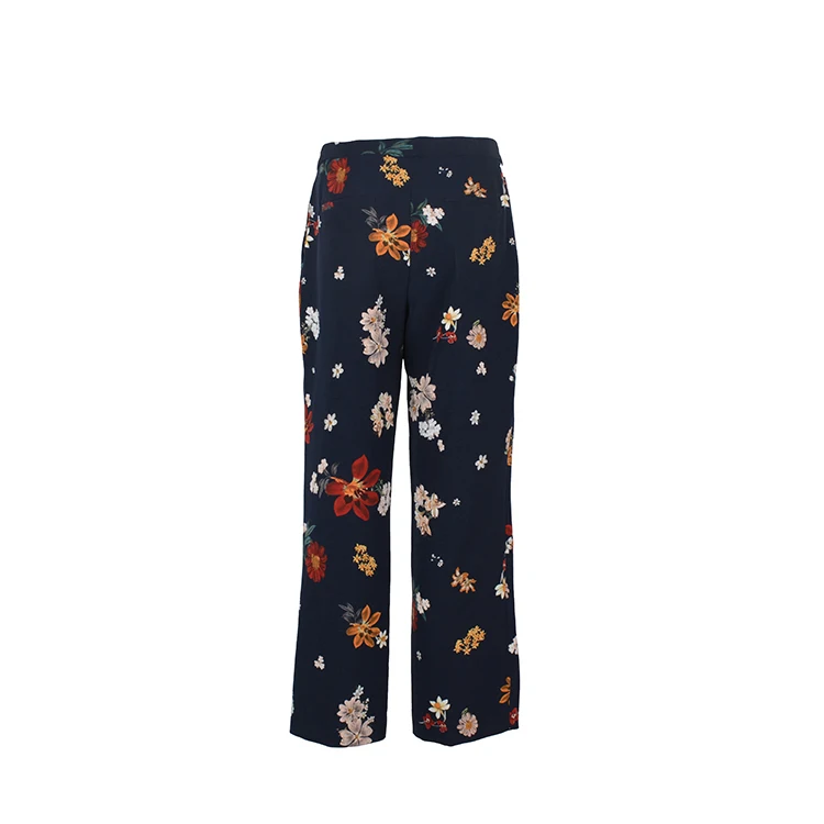 
Wholesale new fashion design full length ladies polyester spandex printing floral pants woman 