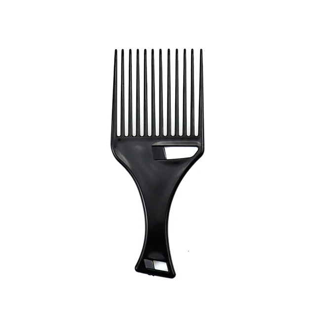 

High Quality Private Logo Plastic Hair Pick Afro Comb Fork Comb For African Comb, Black