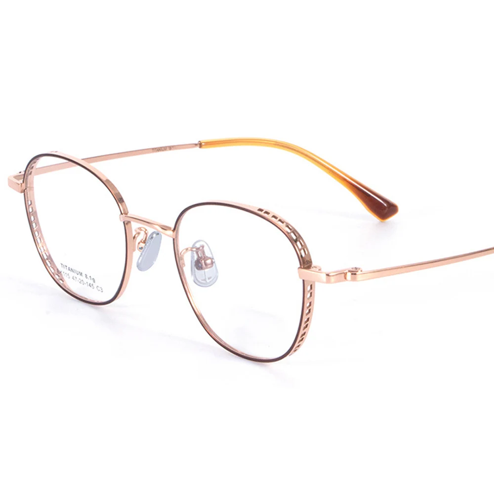 

Simplicity personality Classical Optical Eyewear plating technics Hollowed out 8.3g glasses frames Pure titanium