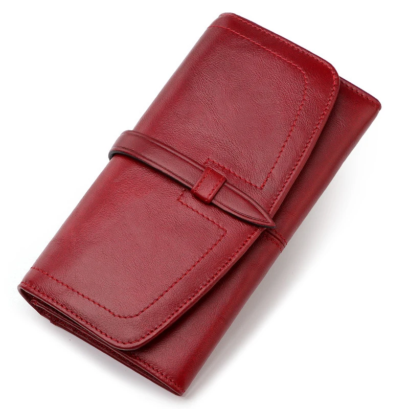 

Wholesale 2021 NEW Genuine Leather Ladies Vogue Style Purse Clutch Wallet For Women retro RFID wallets