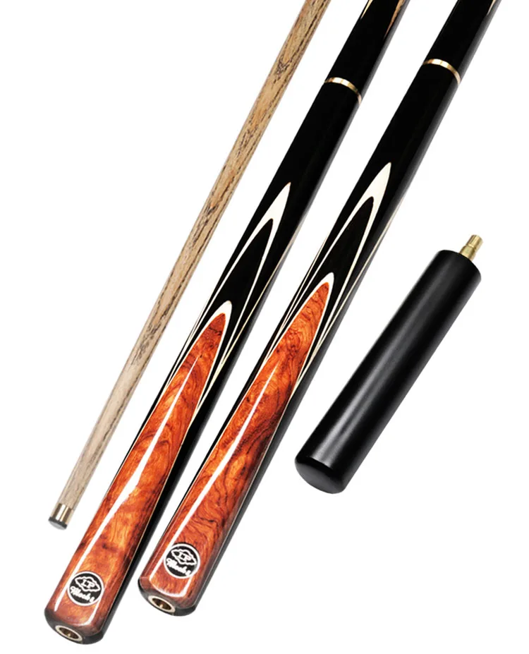 

Tip 3/4 Joint America Ash Wood Shaft Inlay Ebony Butt Handmade British Snooker Billiard Cue With Mini Extension, Brown