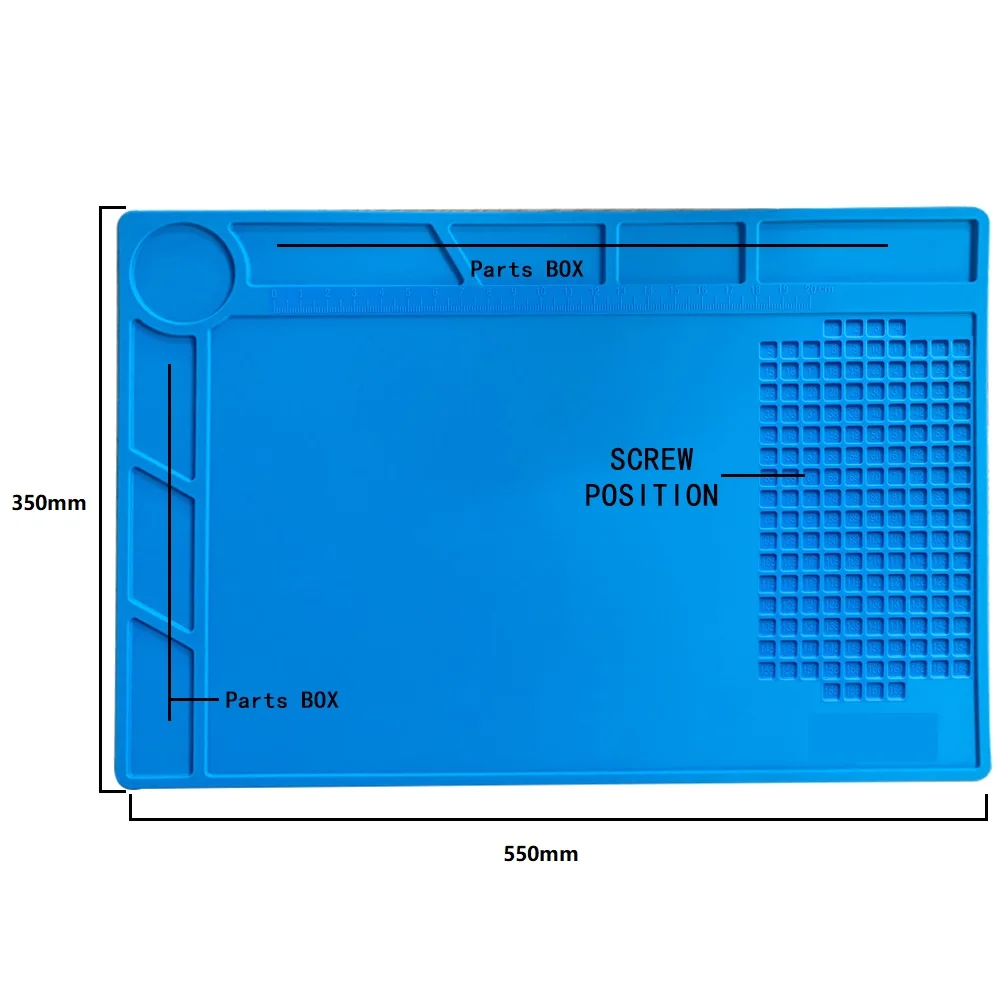 

30*45cm Heat Resistant Work Mat Heat Insulation Silicone Pad Desk Mat Maintenance For Phone BGA Soldering Station Repair