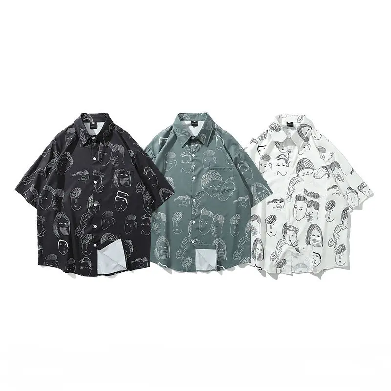 

2022 Spring And Summer resort Shirts Hawaiian Print Shirts For Women Polyester men's shirts