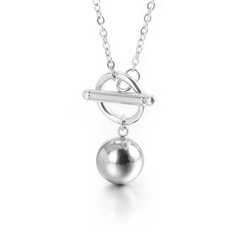 

Hot selling women's silver ball set bracelet necklace Stainless Steel Necklace