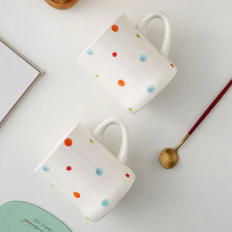 

Wholesale Handmade Drinkware Stoneware Hand Painted Travel Coffee Cups Personalized Design White Ceramic Espresso Mugs