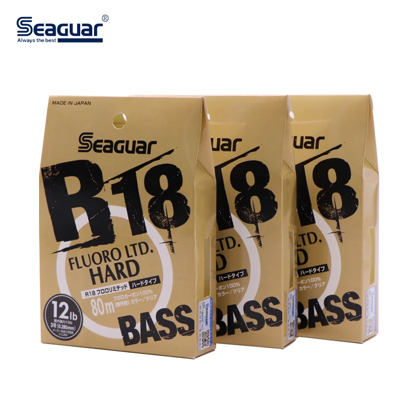 

Seaguar R18 Fluoro ltd HARD 80m Fluorocarbon fishing line super high strength japan fishing lines, Transparent