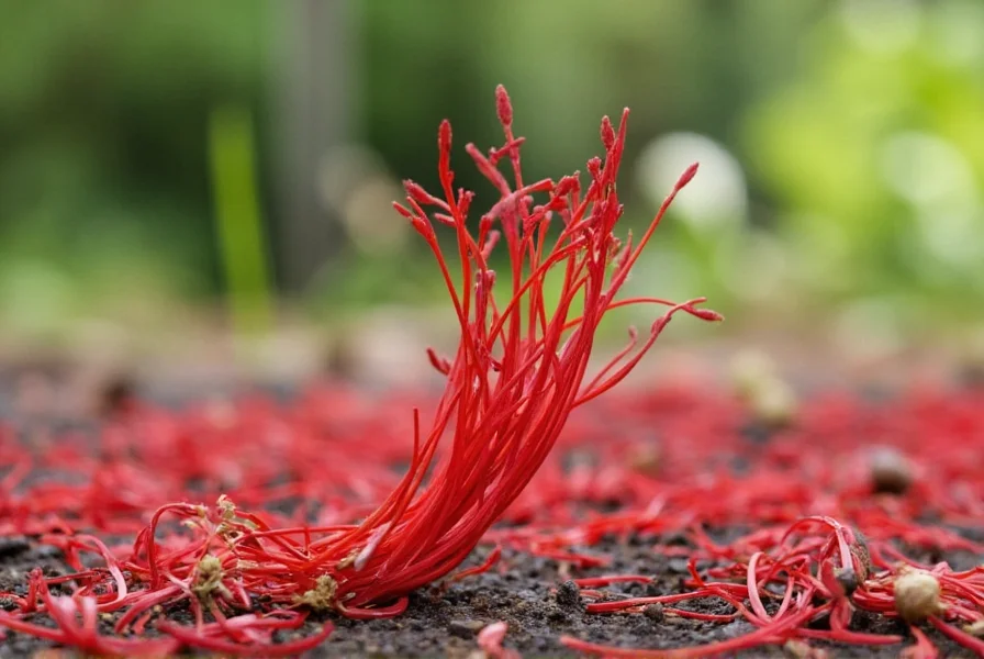 Step-by-step illustration showing proper saffron corm planting depth and spacing in well-prepared soil