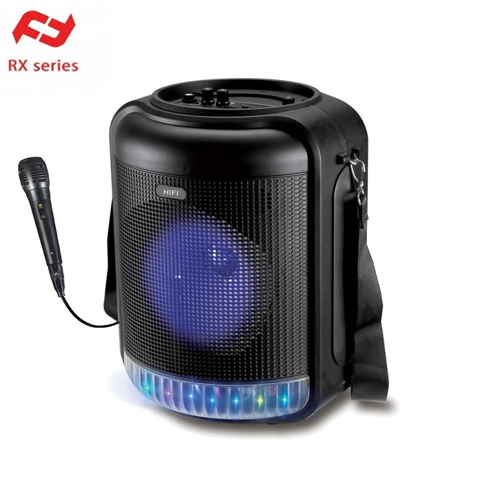 

6.5 Inch colorful light portable speaker with microphone USB TF FM RADIO Speaker Model RX-6101