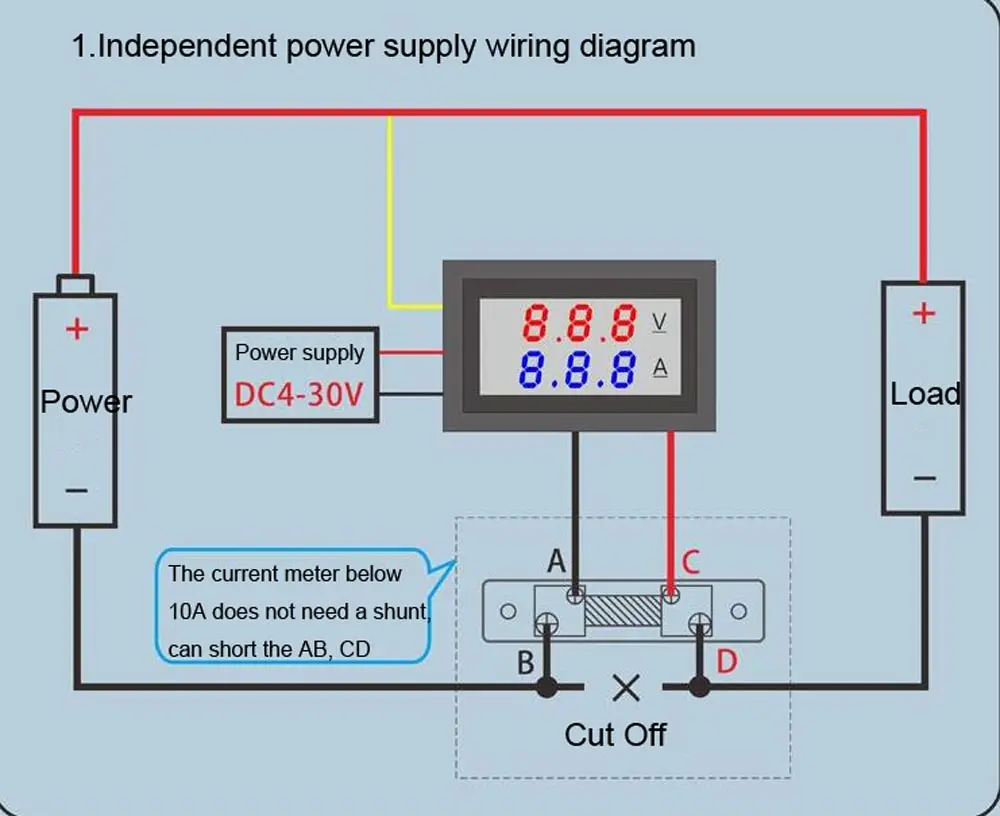 工厂价格迷你数字电压表电流表dc100v 10a 面板安培伏特电流表测试仪0 56 蓝色 红色双led 显示屏 Buy 电能测试仪 电池容量测试仪 数字直流电压表电流表